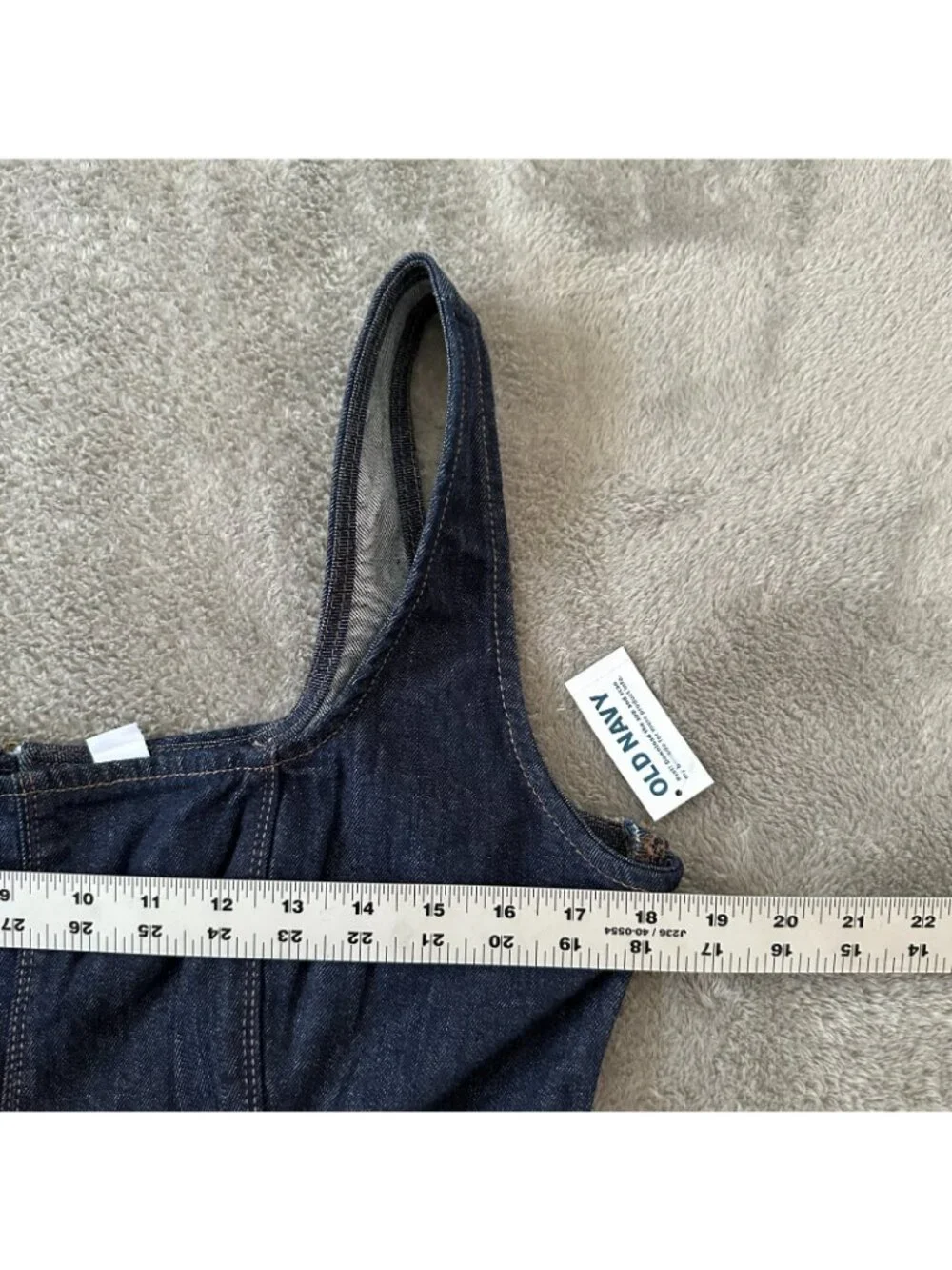 NWT Old Navy Denim Jumper Sleeveless Midi Dress Women's MEDIUM Dark Wash - Picture 6 of 6